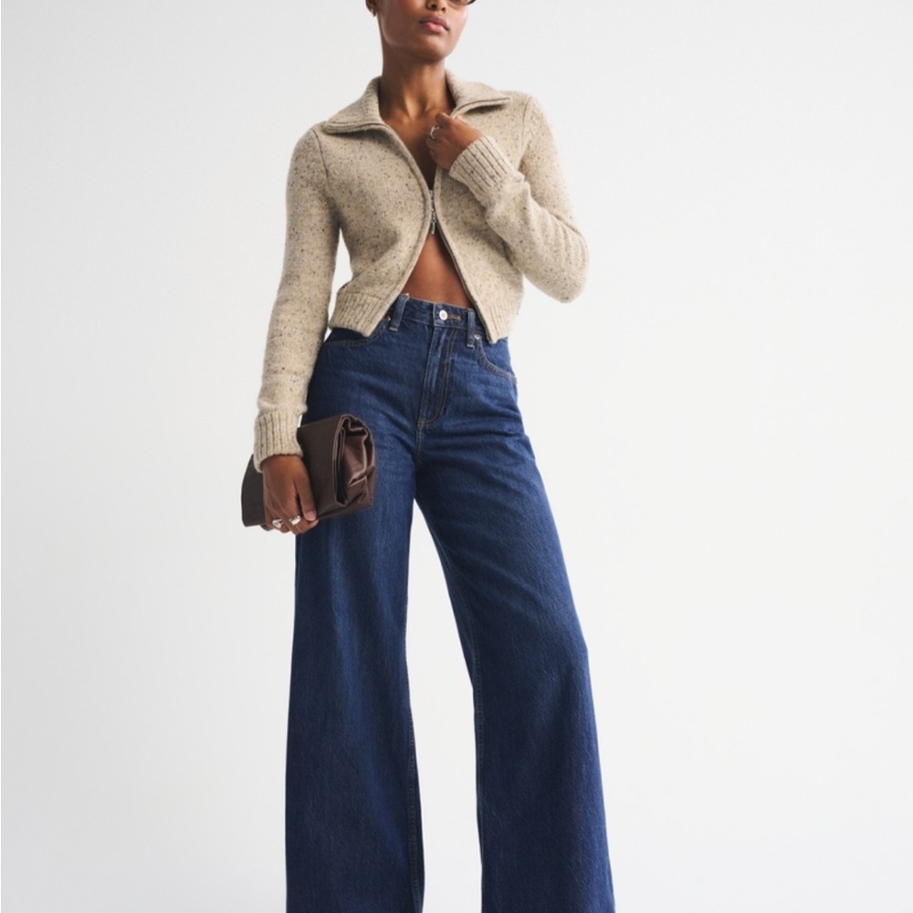 Dark Blue Wide-Leg High-Rise Jeans - Curve Love